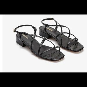 Strappy Square Toe Heeled Sandals